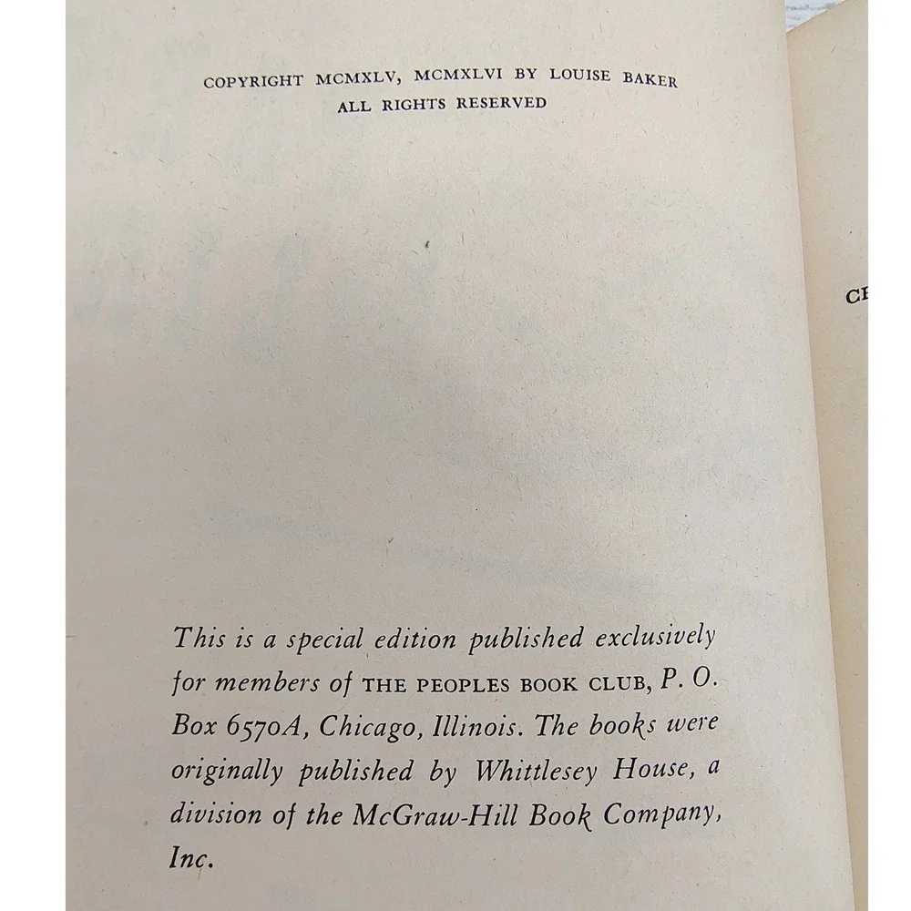 Out on a Limb & Party Line 1946 Louise Baker HC Peoples BCE Humor Fiction 2-in-1